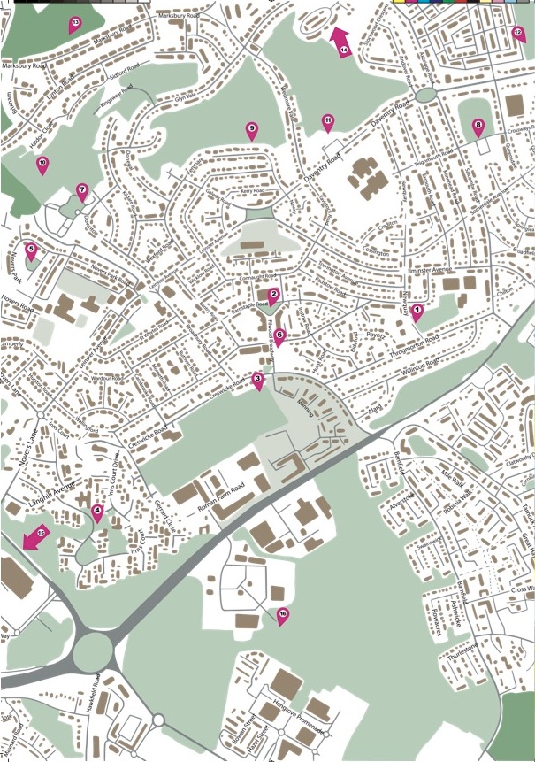 Map of play spaces in and around Knowle West